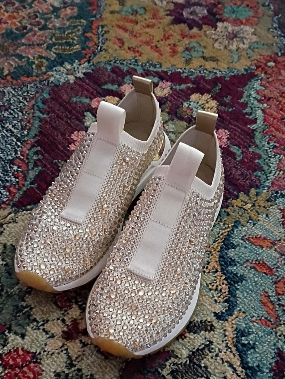 Women's Sparkle Slip-On Sneakers in Champagne Michael Kors